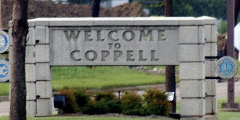 Welcome to Coppell Texas sign